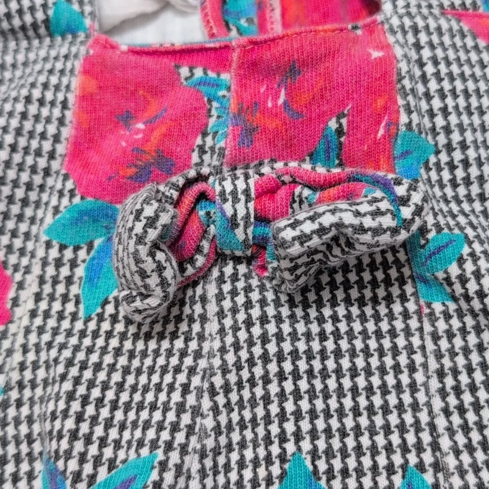 Vintage Kids Dress Toddler Girl Size   4T‎ Hounds tooth And Roses